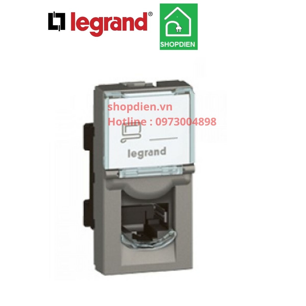 Ổ cắm mạng Cat5e RJ45 Legrand Arteor 572803 màu ghi xám magnesium