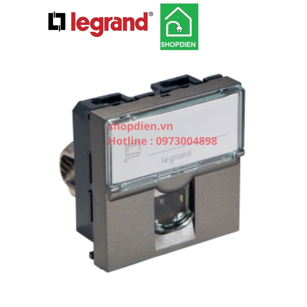 Ổ cắm mạng Cat.6 RJ45 Legrand Arteor 572814 màu ghi xám magnesium