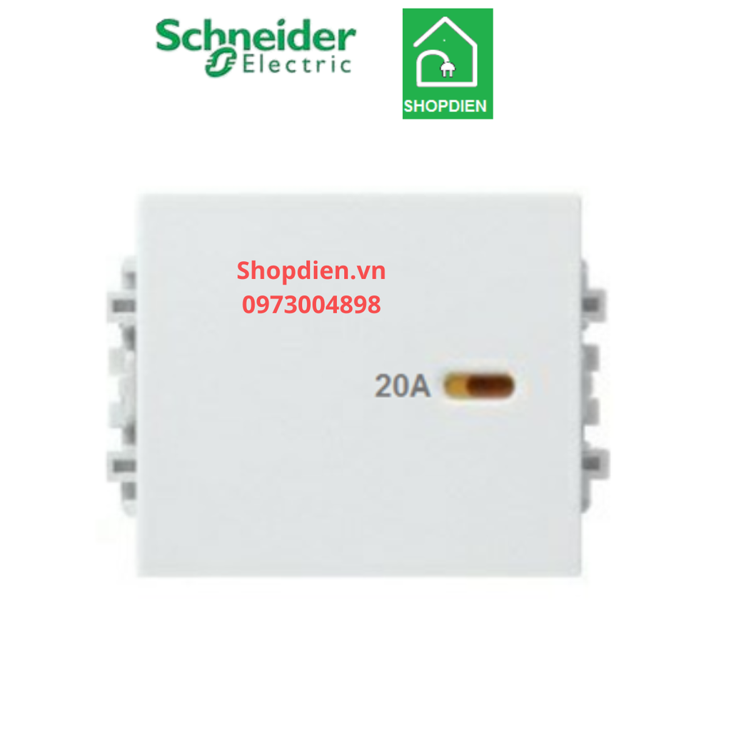 8431MD20_WE_G19 Schneider Công tắc bình nóng lạnh 2 cực 20A ZENCELO A màu trắng