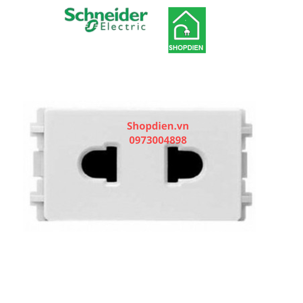 84426sus_WE_G19 Schneider Ổ cắm đơn 2 chấu ZENCELO A màu trắng