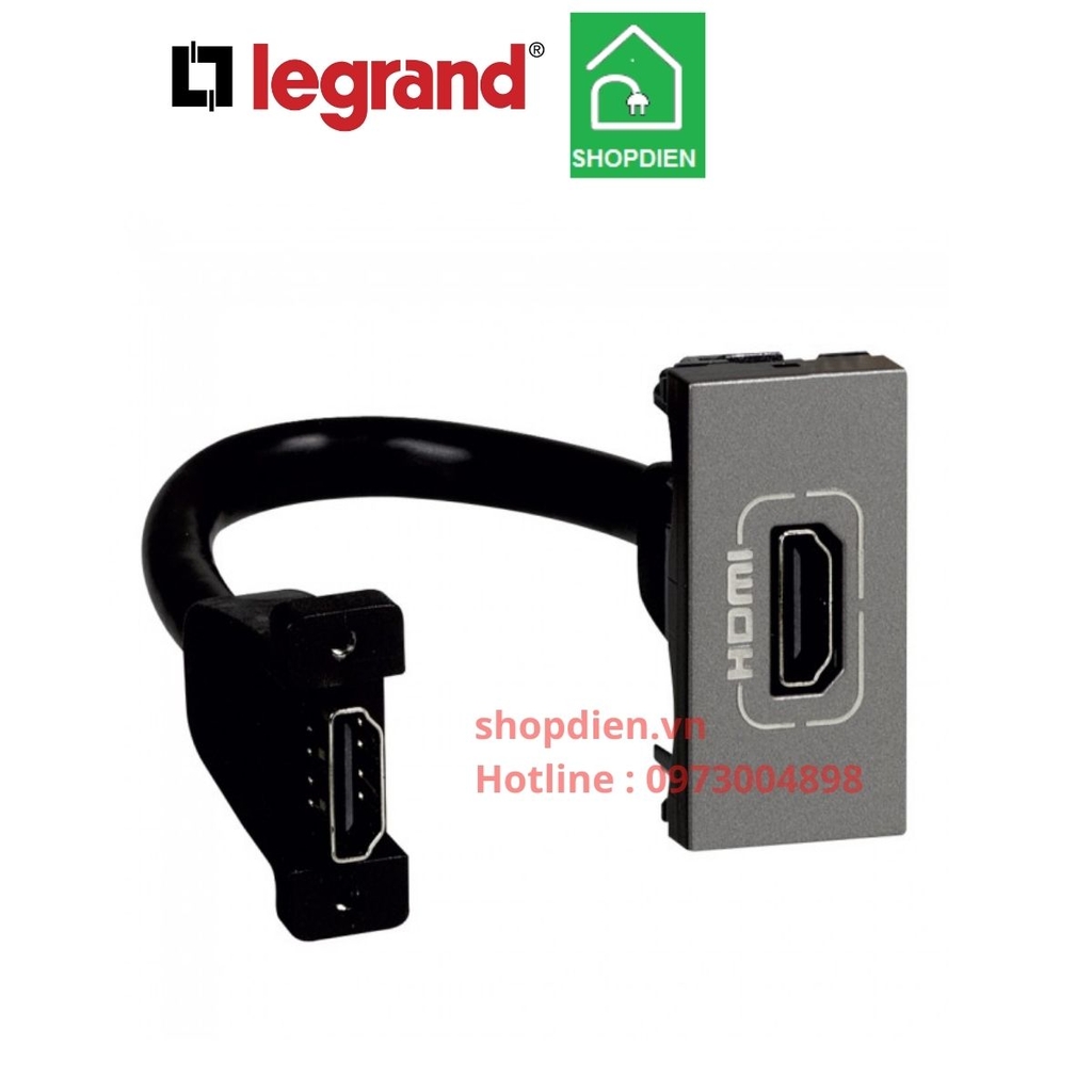 Ổ cắm HDMI Legrand Arteor 572596 màu ghi xám magnesium