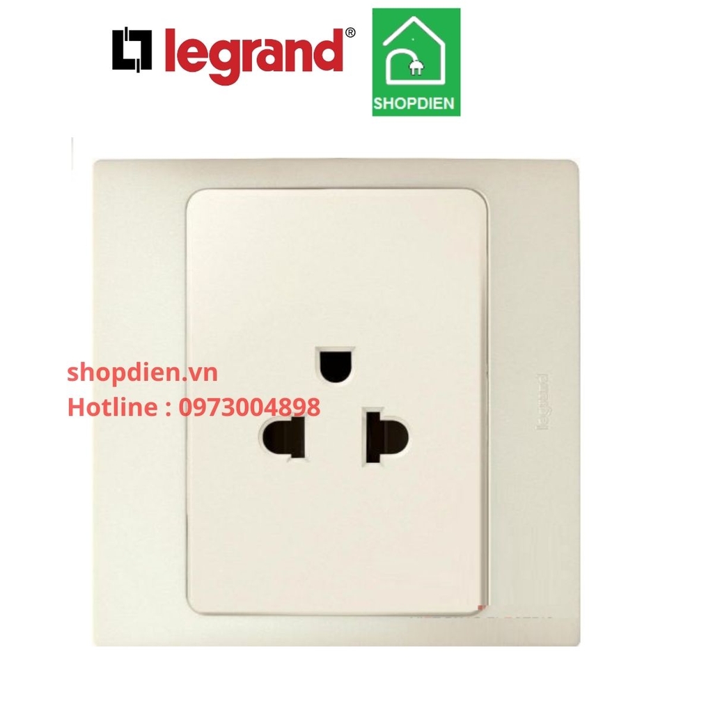Ổ cắm đơn 3 chấu 2P+E EU-Us 16A Mallia Legrand Màu vàng ngọc trai Pearl-283303