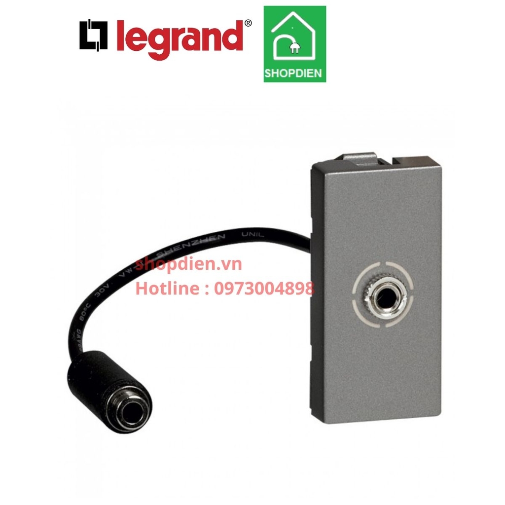 Ổ cắm Jack 3.5mm Legrand Arteor 572591 màu ghi xám magnesium