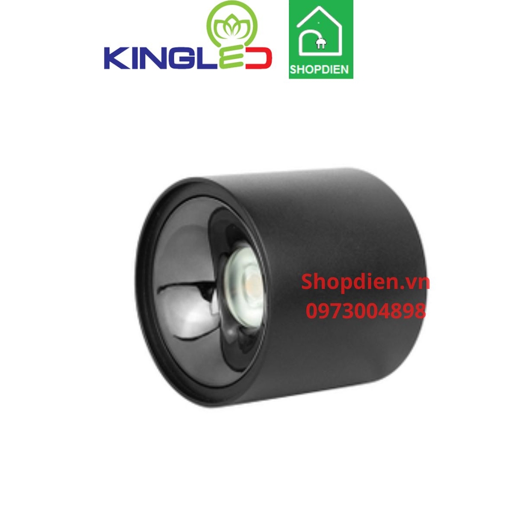 Đèn ống bơ chiếu rọi 12W/ vỏ đen D80xH90mm MALACHITE KINGLED DA-OBRC-12SS-V/TT/T-D