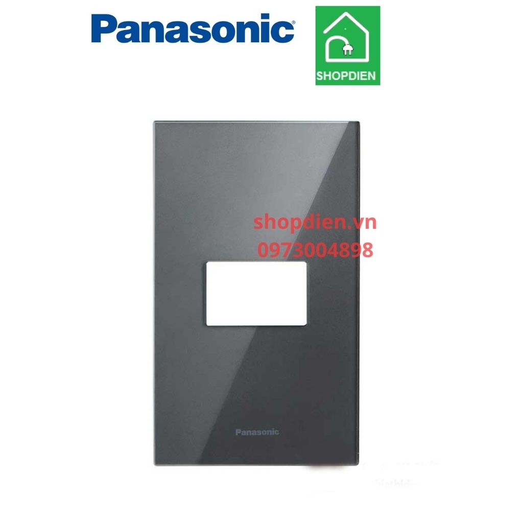 Mặt 1 thiết bị  (1 lỗ ) Acrylic màu xám ánh kim / 1 Module - 1 Gang Silver plate Halumie Panasonic WEGH6801CYH-VN