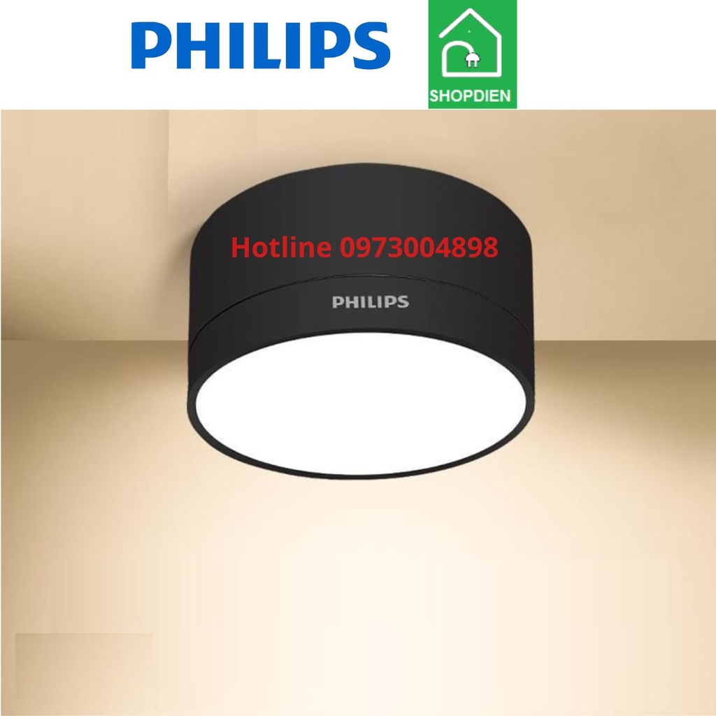 Đèn ống bơ ốp nổi tròn vỏ đen 5W Philips DL212 EC RD 080 5W B HV 03