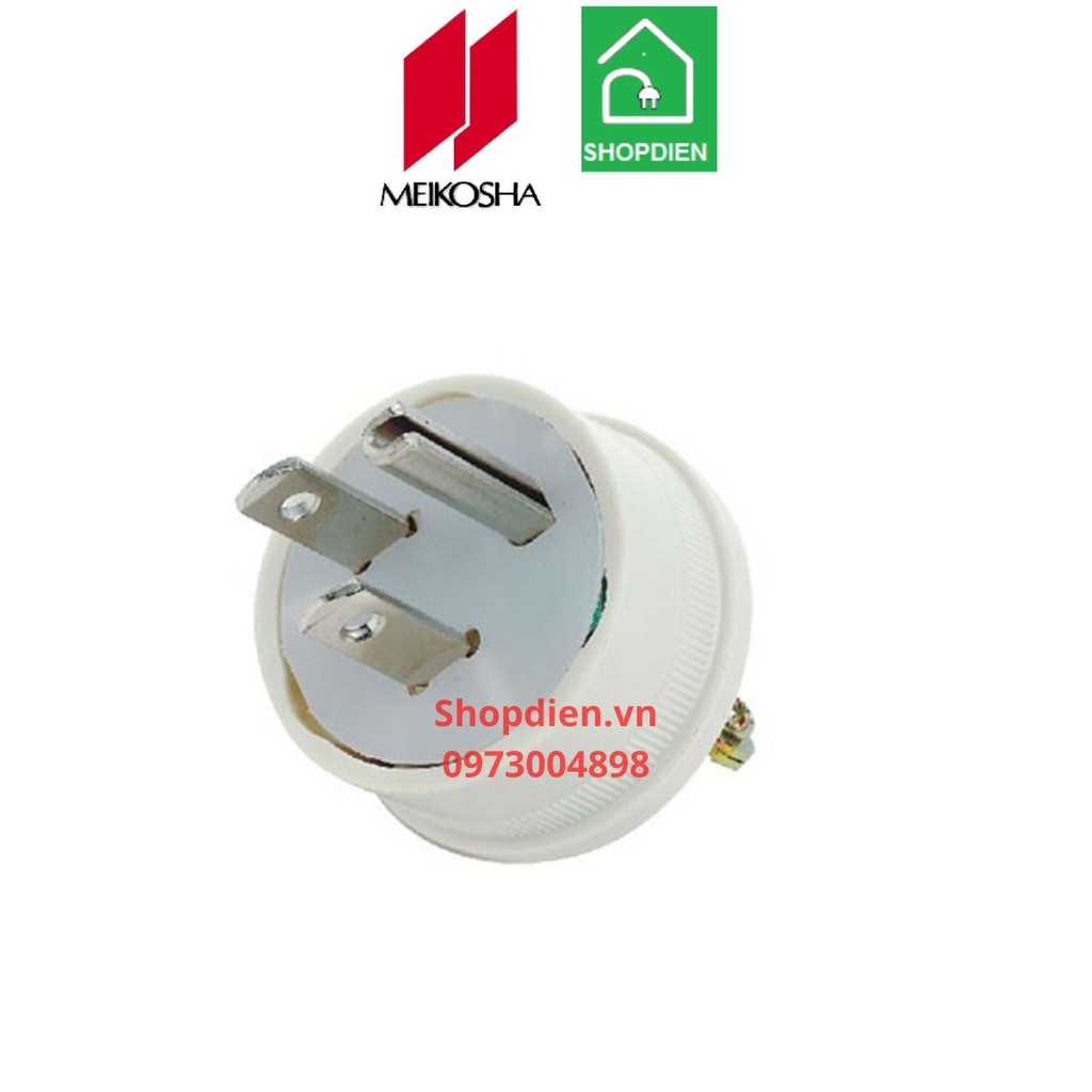 Phích cắm 3 chân (2P+E) 15A 125V Meikosha màu trắng ME2592W