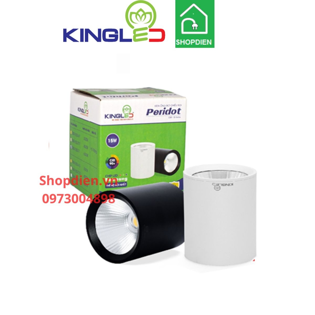 Đèn ống bơ chiếu rọi 20W vỏ trắng / vỏ đen D110xH130 PERIDOT KINGLED OBR-20SS-V/TT/T-T-D