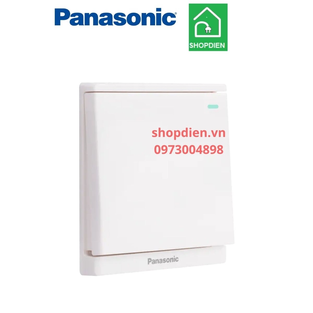 Công tắc đơn 1 chiều  vuông màu trắng có dạ quang / công tắc B switch 1 way Moderva Panasonic WMF511-1VN
