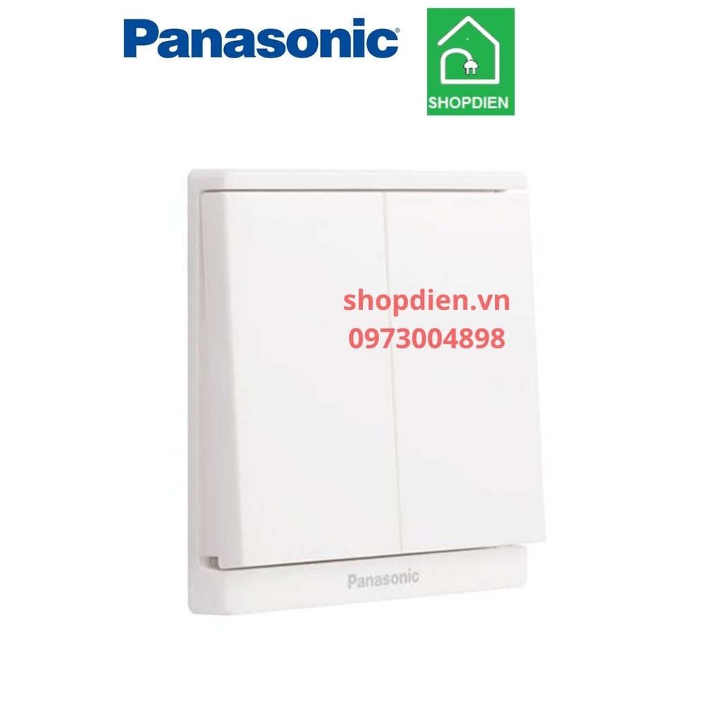 Công tắc đôi 1 chiều vuông màu trắng / công tắc B switch 1 way Moderva Panasonic WMF503-VN