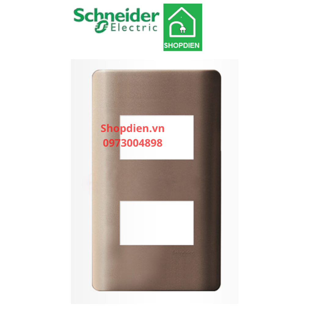 A8402S_SZ_G19 Schneider Mặt 2 thiết bị ZENCELO A màu đồng