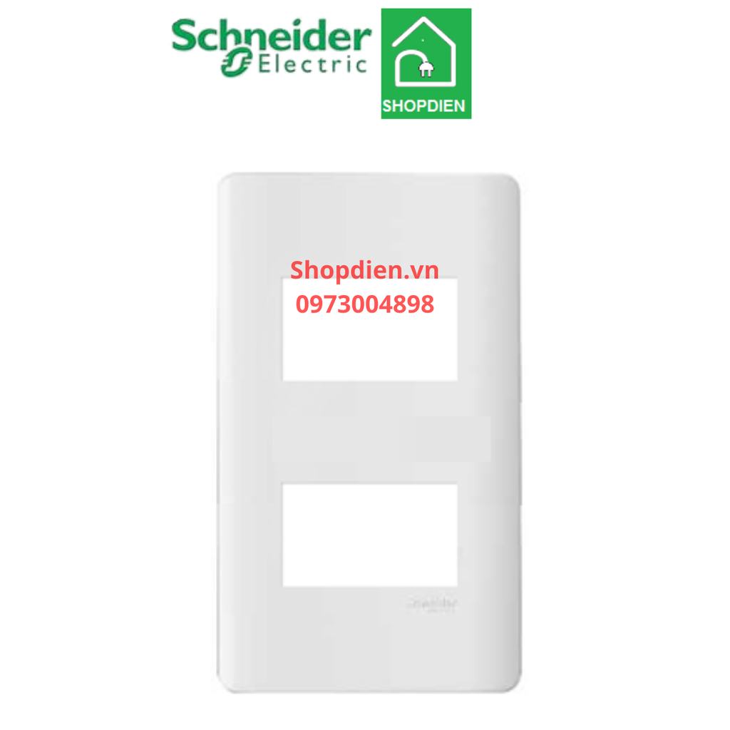 A8402S_WE_G19 Schneider Mặt 2 thiết bị ZENCELO A màu trắng