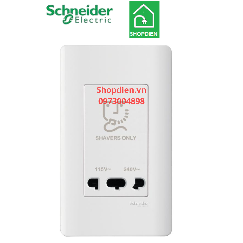 A84727_WE Schneider Ổ cắm dao cạo râu ZENCELO A Shaver Socket màu trắng