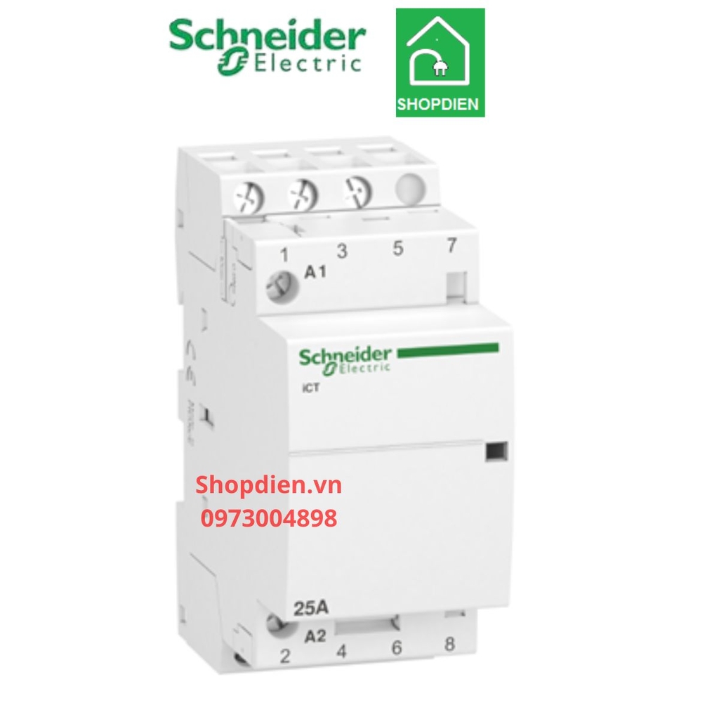 A9C20833 Schneider Contactor khởi động từ 3P 25A Acti9 ICT cài DIN