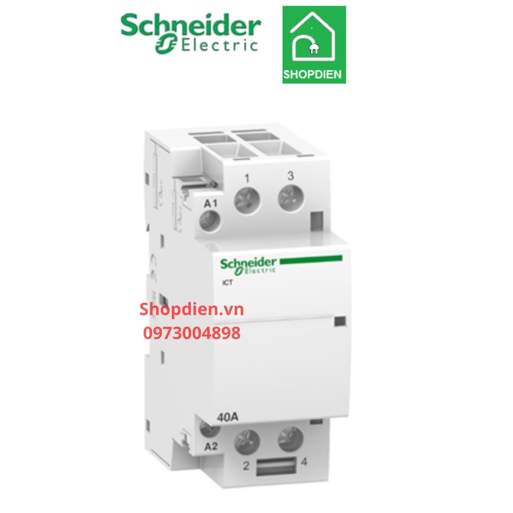 A9C20842 Schneider Contactor khởi động từ 2P 40A Acti9 ICT cài thanh DIN