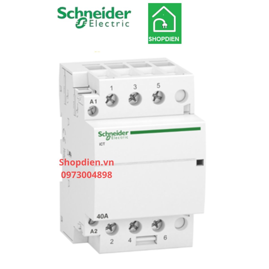 A9C20843 Schneider Contactor khởi động từ 3P 40A Acti9 ICT thanh DIN 