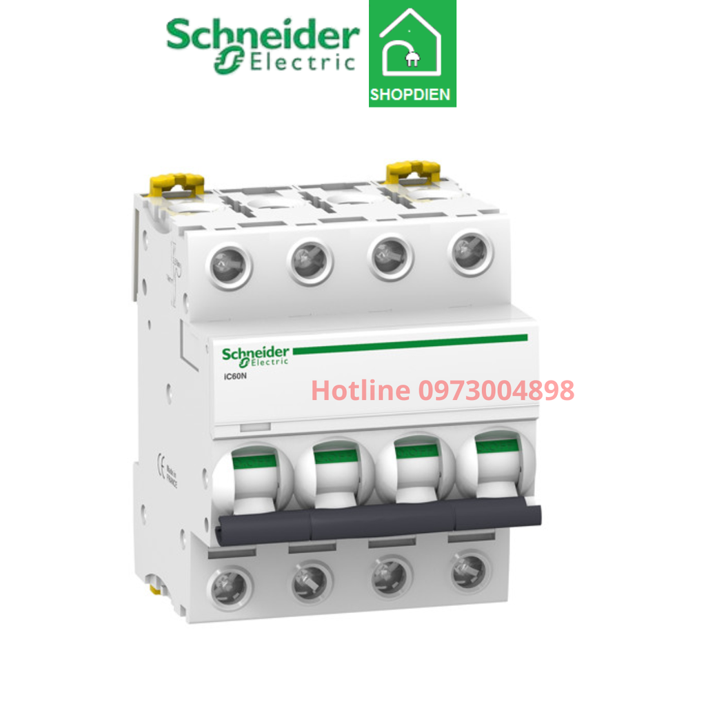 A9F74450 Schneider MCB 4P 50A 6KA Acti9 iC60N Aptomat Cầu dao tự động