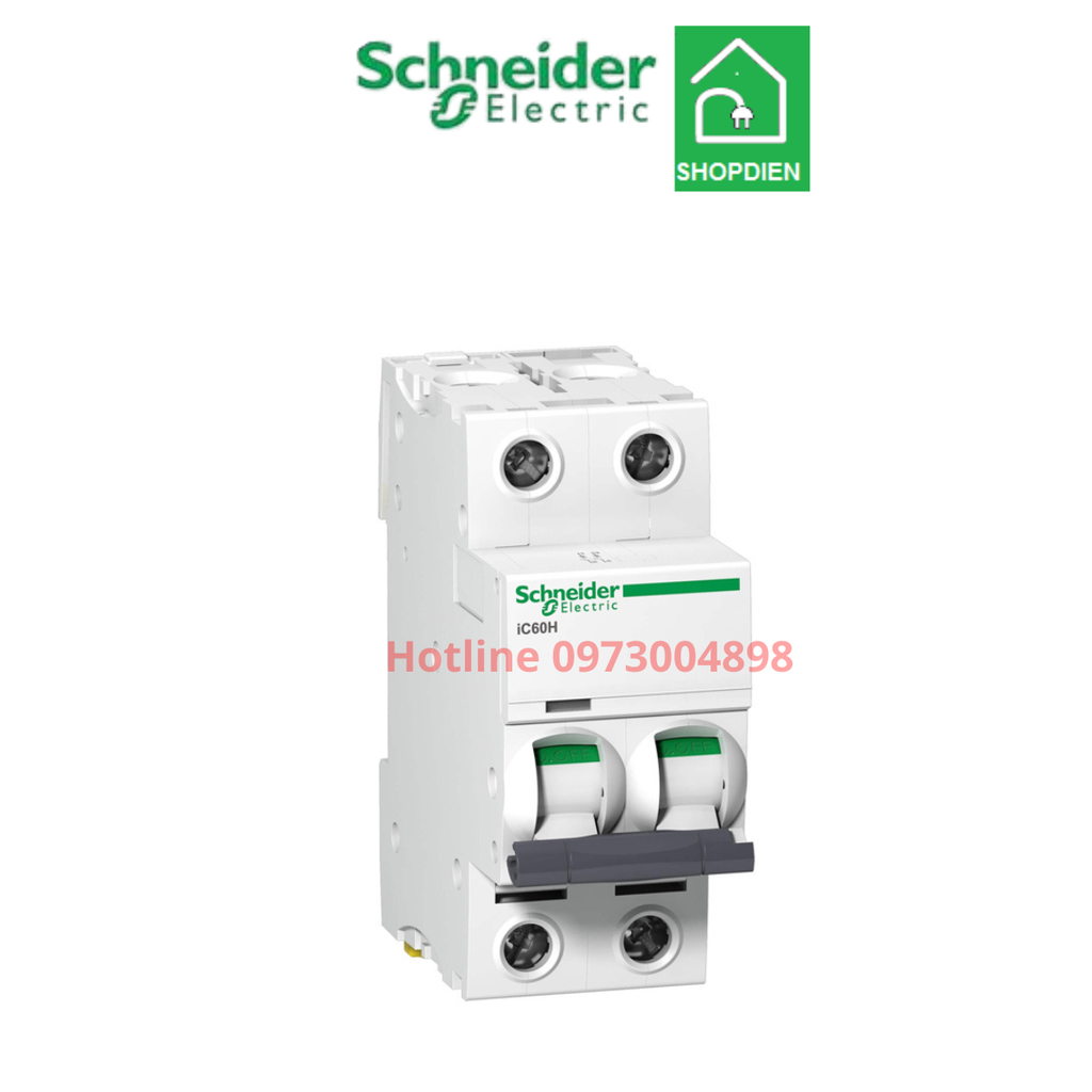A9F84210 Schneider MCB 2P 10A 10KA Acti9 iC60H Aptomat Cầu dao tự động