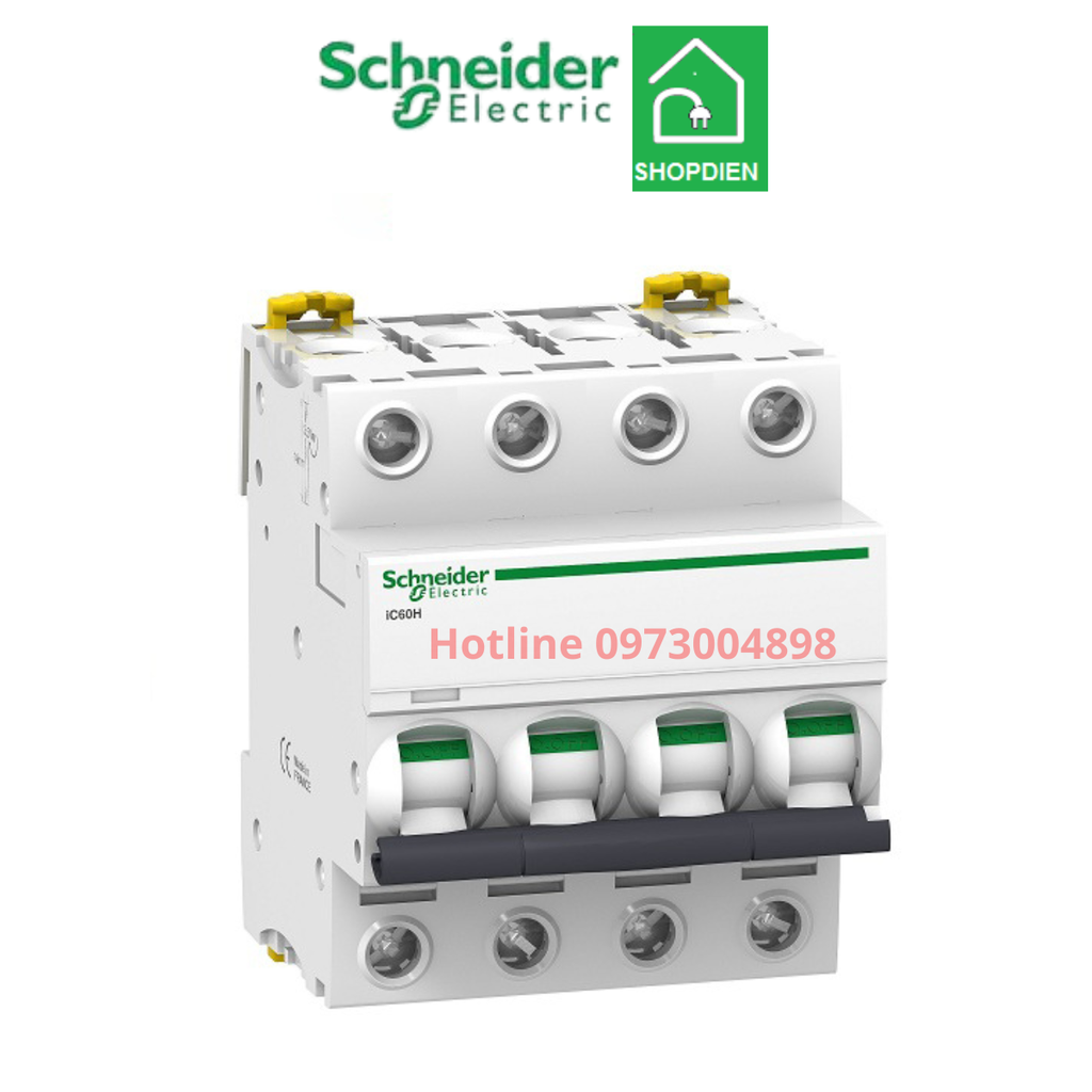 A9F84432 Schneider MCB 4P 32A 10KA Acti9 iC60H Aptomat Cầu dao tự động