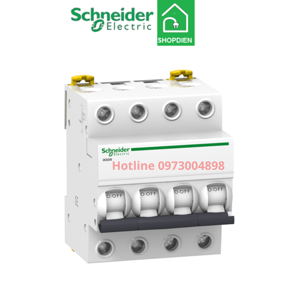 A9K24416 Schneider MCB 4P 16A 6KA Acti9 IK60N Aptomat Cầu dao tự động