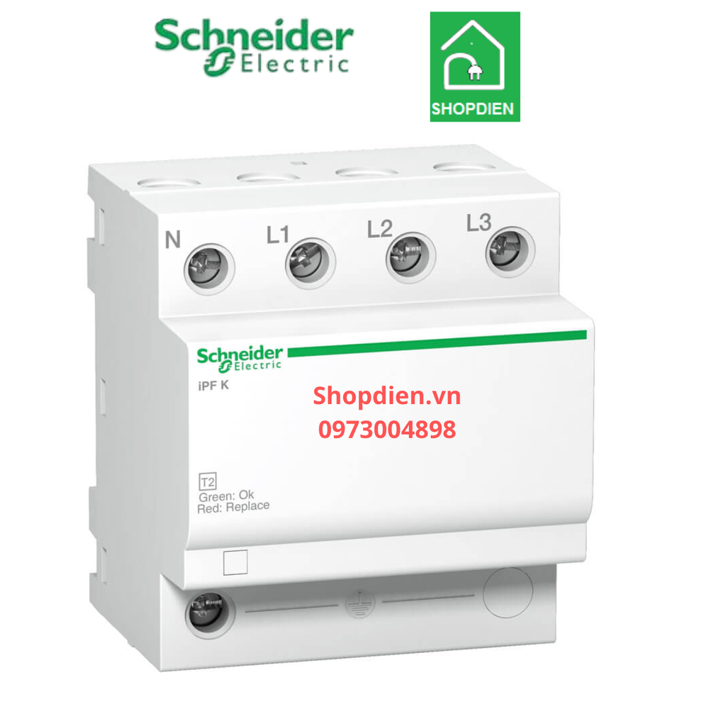 A9L15586 Schneider Chống sét lan truyền SPD 3P+N 65kA iPF K type 2