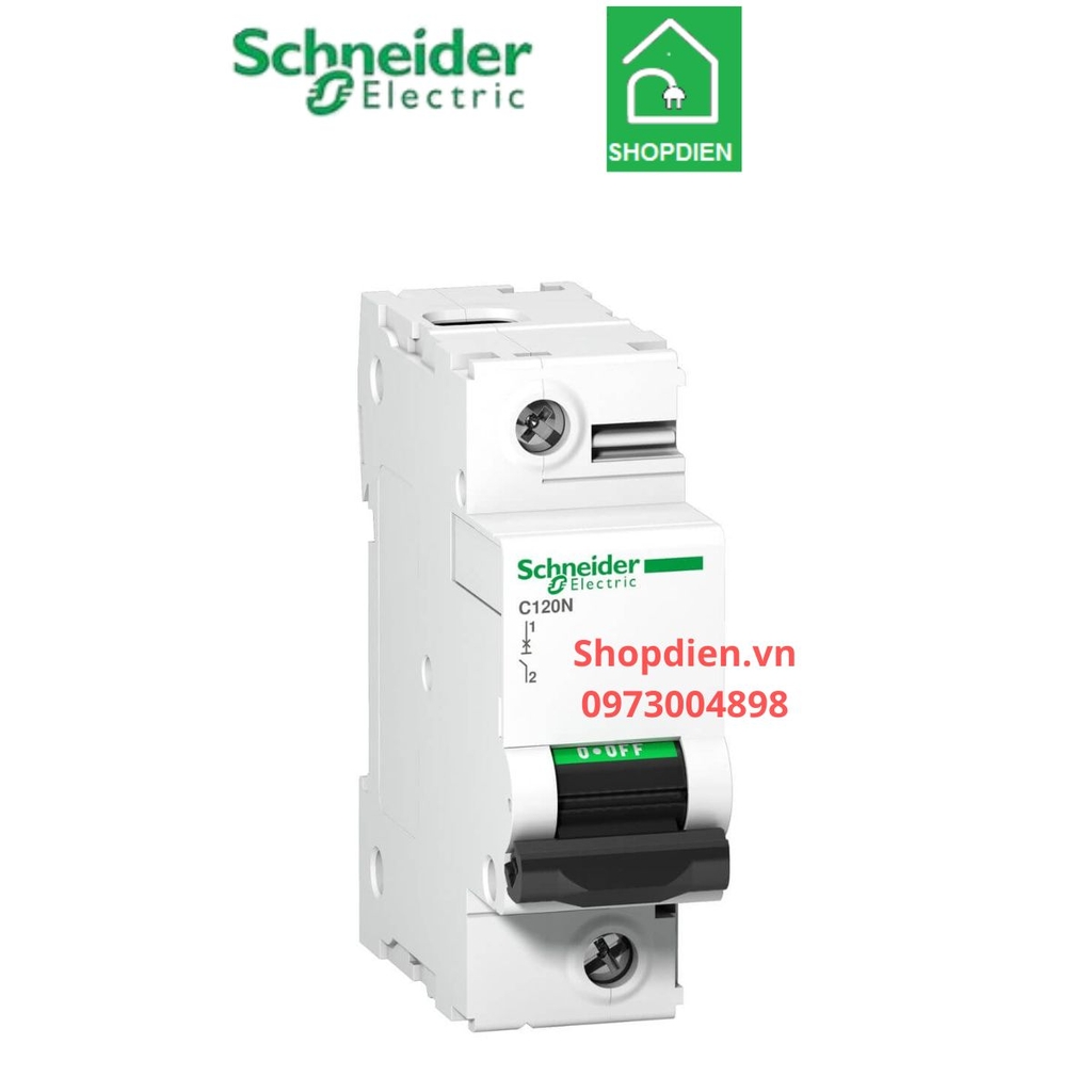 A9N18357 Schneider MCB 1P 80A 10KA Acti9 C120N Aptomat Cầu dao tự động