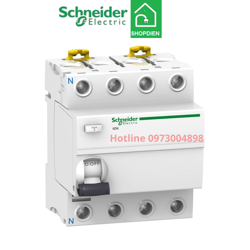 A9R50440 Schneider RCCB 4P 40A 30mA Acti9 Aptomat chống giật rò điện
