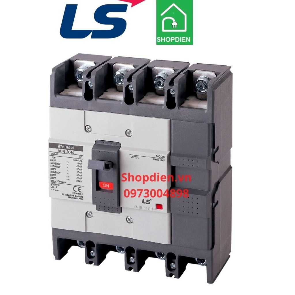 ABN204C LS MCCB 4P 225A 30KA Aptomat Cầu dao tự động