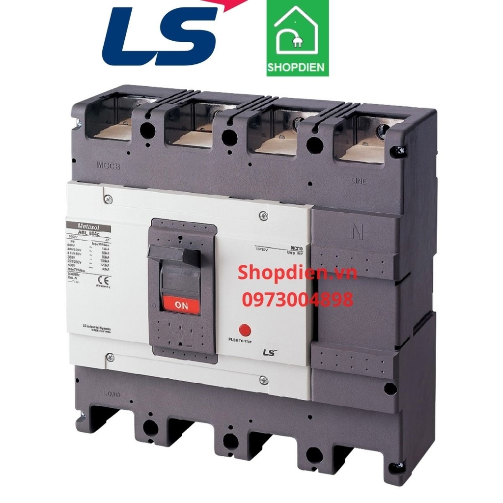 ABN804C LS MCCB 4P 500A 45KA Aptomat Cầu dao tự động