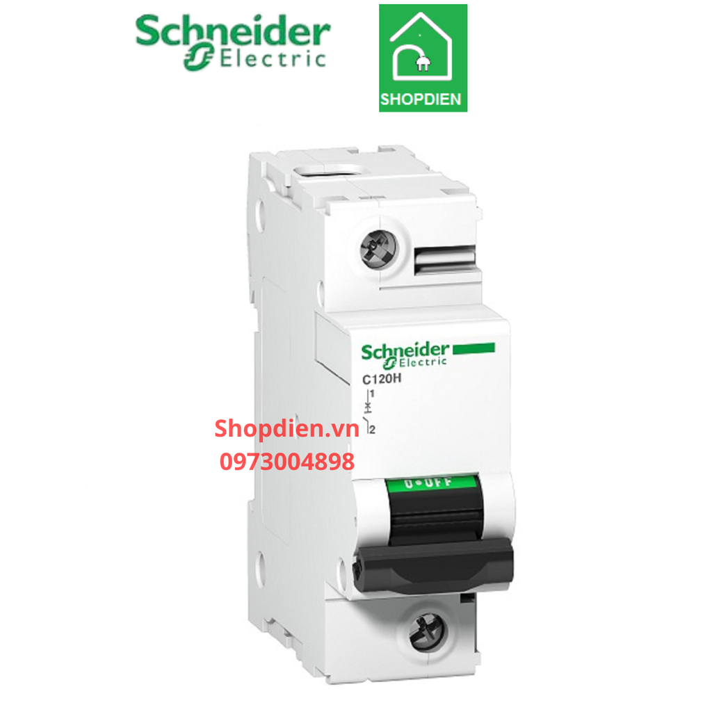 Aptomat Cầu dao tự động MCB 1P 100A 15KA Schneider Acti9 C120N A9N18447