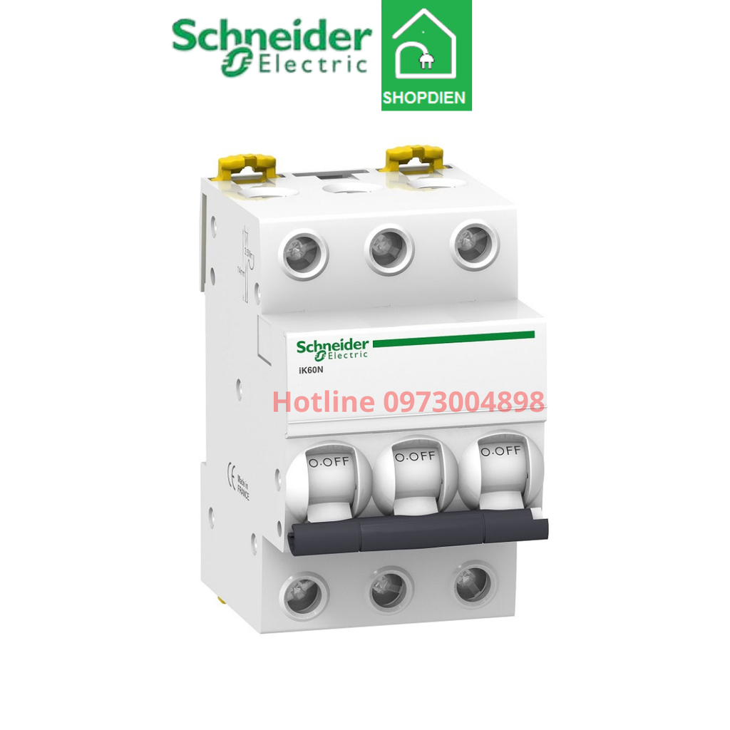 Aptomat Cầu dao tự động MCB 3P 16A 16KA Schneider Acti9 IK60N A9K24316