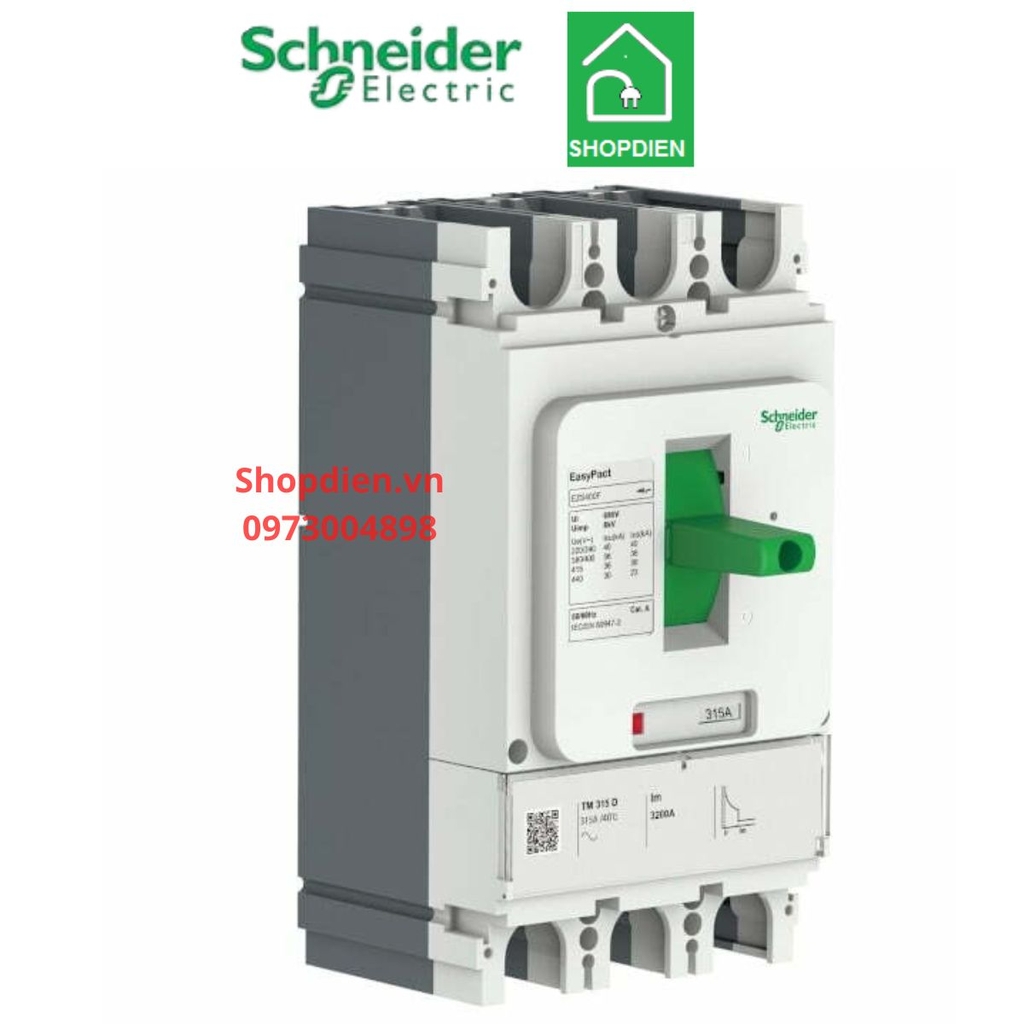 Aptomat Cầu dao tự động MCCB 3P 200A 25KA EZS250E Easypact Schneider EZS250E3200