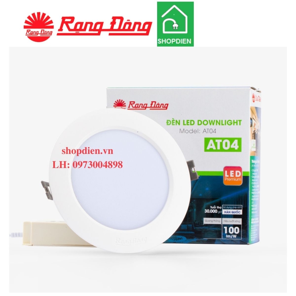 AT04 110/10W Rạng Đông Đèn downlight âm trần 10W D110