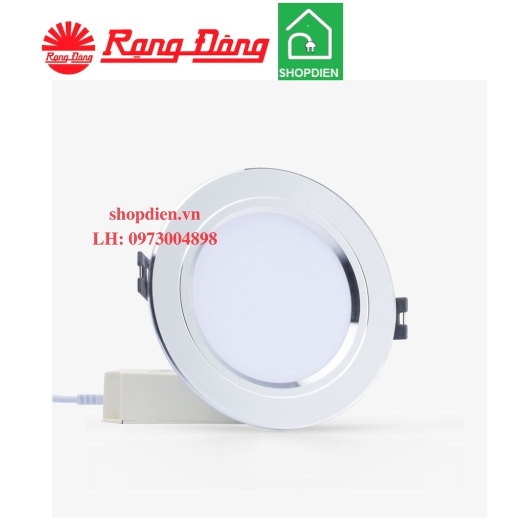 AT10 110/12W Rạng Đông Đèn downlight âm trần 12W D110 viền bạc