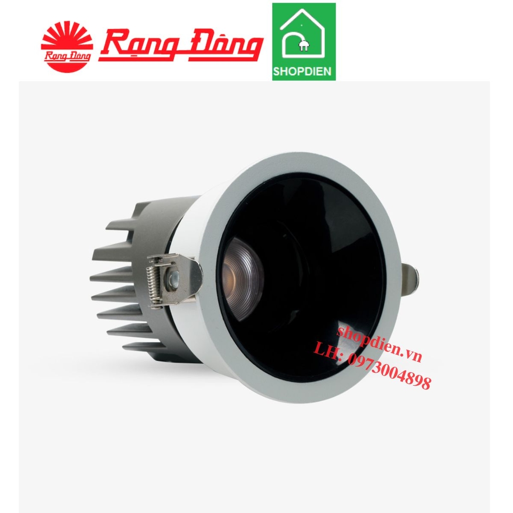 AT39 76/12W Rạng Đông Đèn Sportlight âm trần 12W D76 chóa đen chỉnh góc
