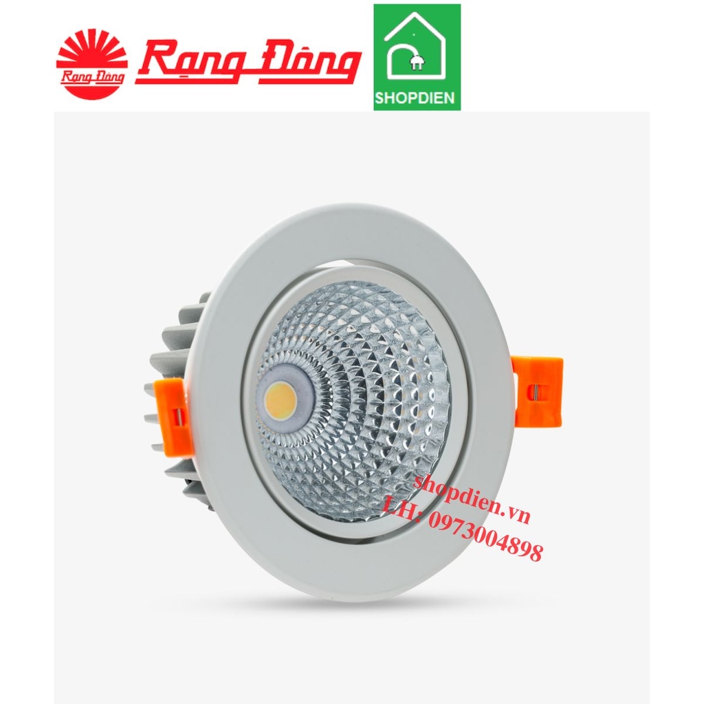 AT40 95/12W Rạng Đông Đèn downlight rọi âm trần 12W D95 chỉnh góc chiếu