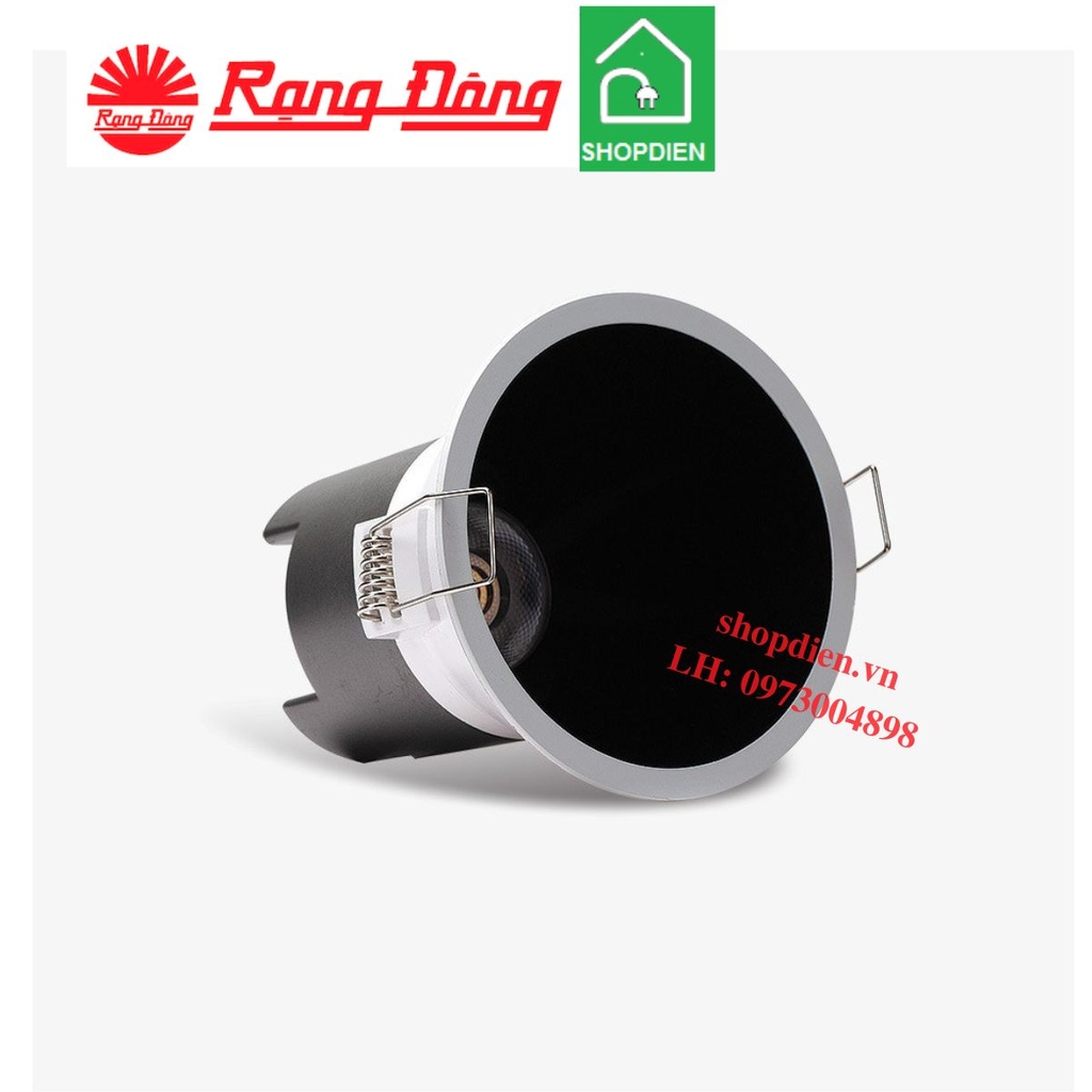 AT41 86/12W Rạng Đông Đèn Sportlight âm trần 12W D86 chóa đen chỉnh góc