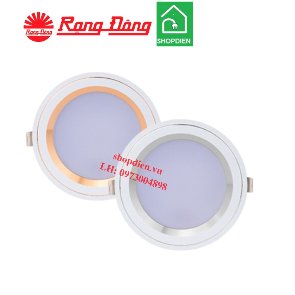AT56 90/8W Rạng Đông Đèn Downlight 8W D90 âm trần viền vàng/viền bạc