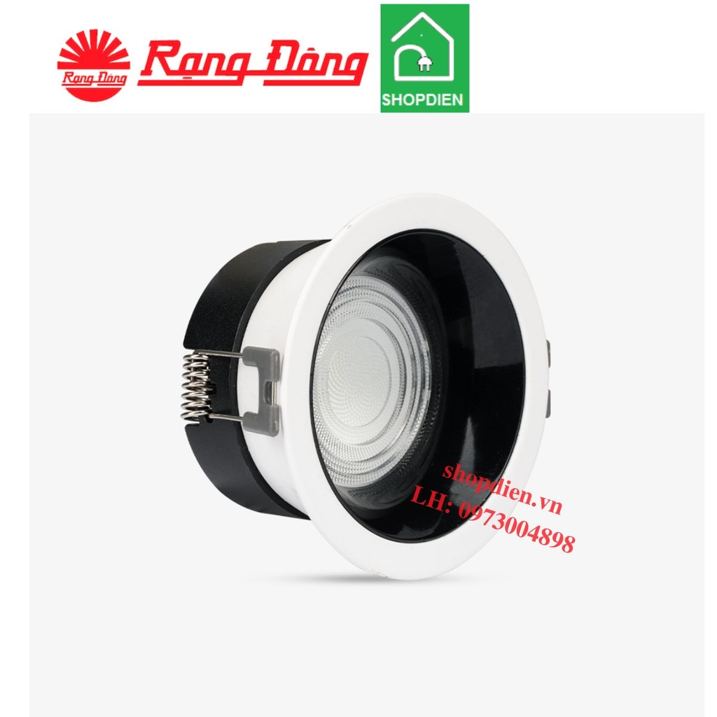 AT62 90/12W Rạng Đông Đèn Downlight âm trần 12W D90 chóa đen