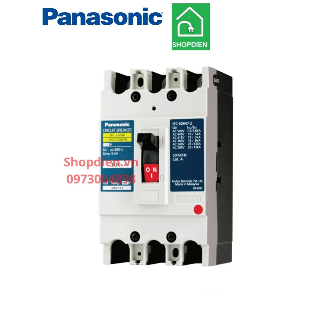 BBC3500YHV Panasonic MCCB 3P 500A 36kA Aptomat cầu dao tự động