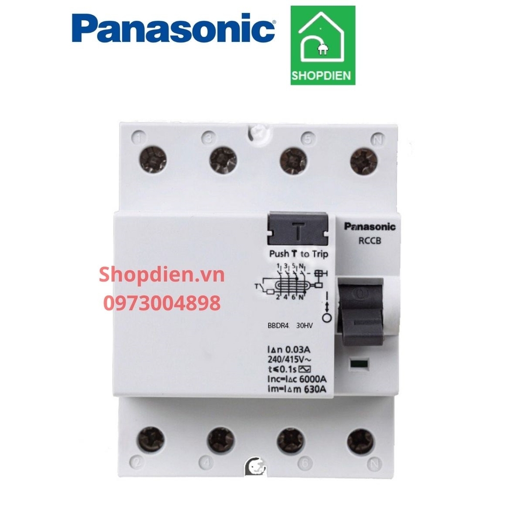 BBDR44030HV Panasonic RCCB Aptomat chống rò chống giật 4P 40A 30mA