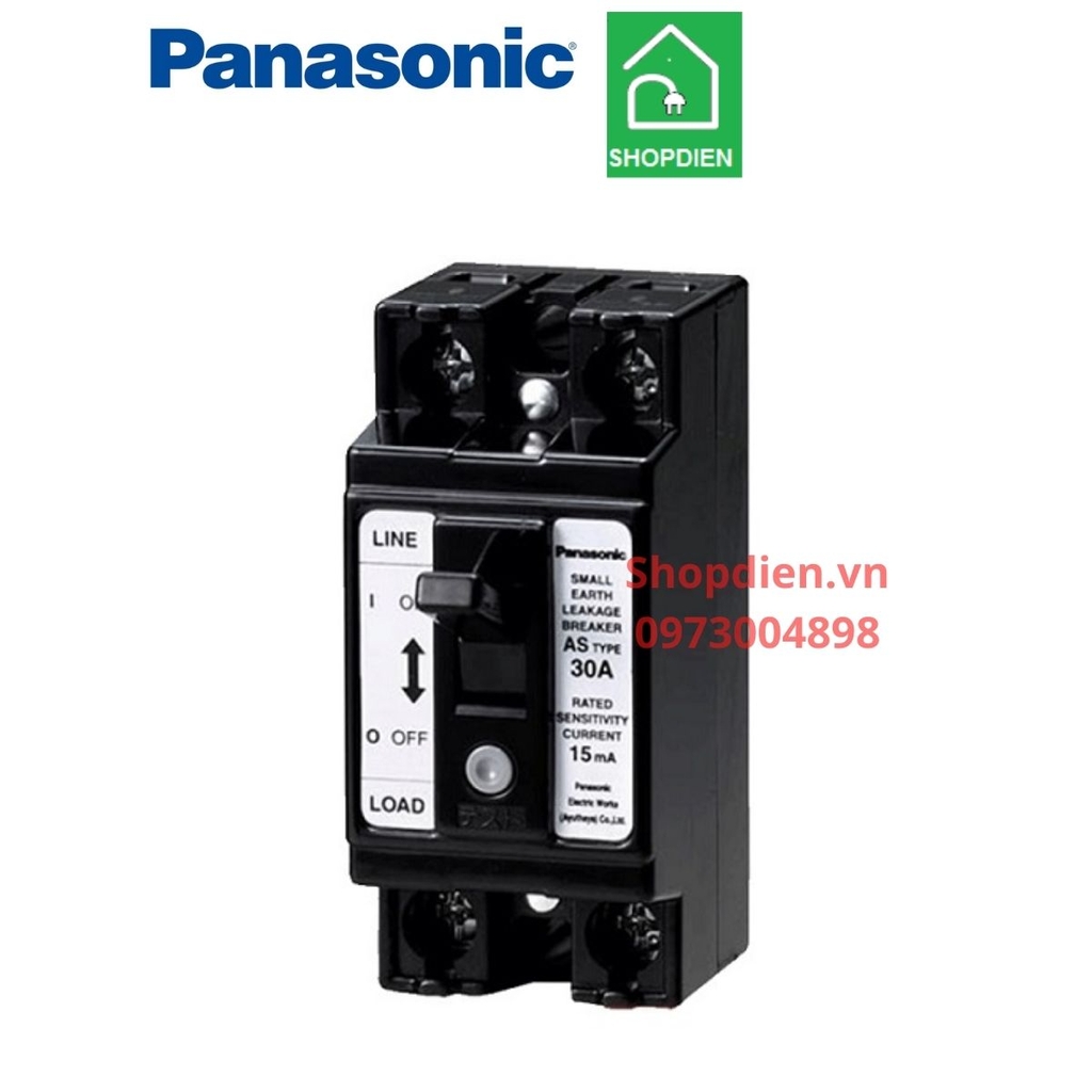 BJS3030NA2 Panasonic Cầu dao chống rò điện ELB 2P0E 30A 30mA