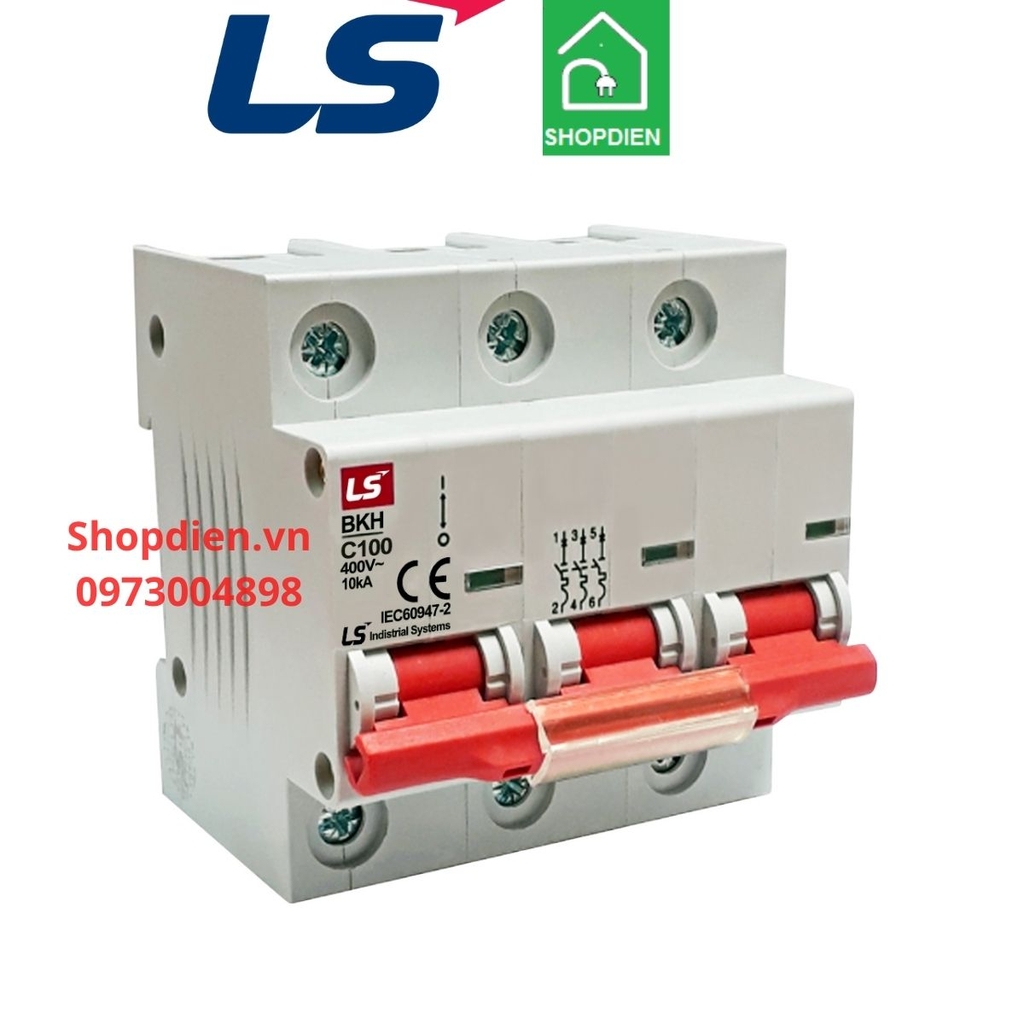 BKH LS MCB 3P 100A 10kA Aptomat Cầu dao tự động