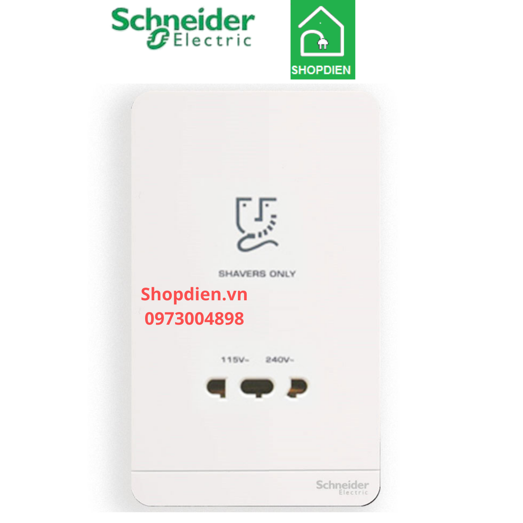 Bộ ổ cắm dao cạo râu Schneider AvatarOn E83T727V_WE_G19 Màu trắng Vuông