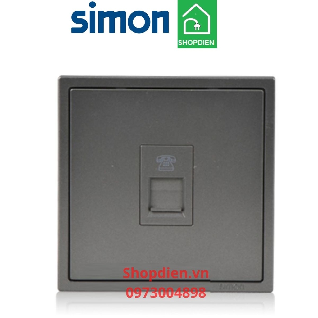 Bộ ổ cắm điện thoại SIMON i7 màu ghi xám 705214-61