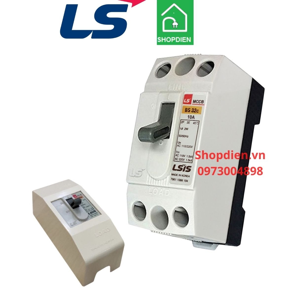 BS32C LS MCCB 2P 10A 1.5KA Aptomat Cầu dao tự động có vỏ