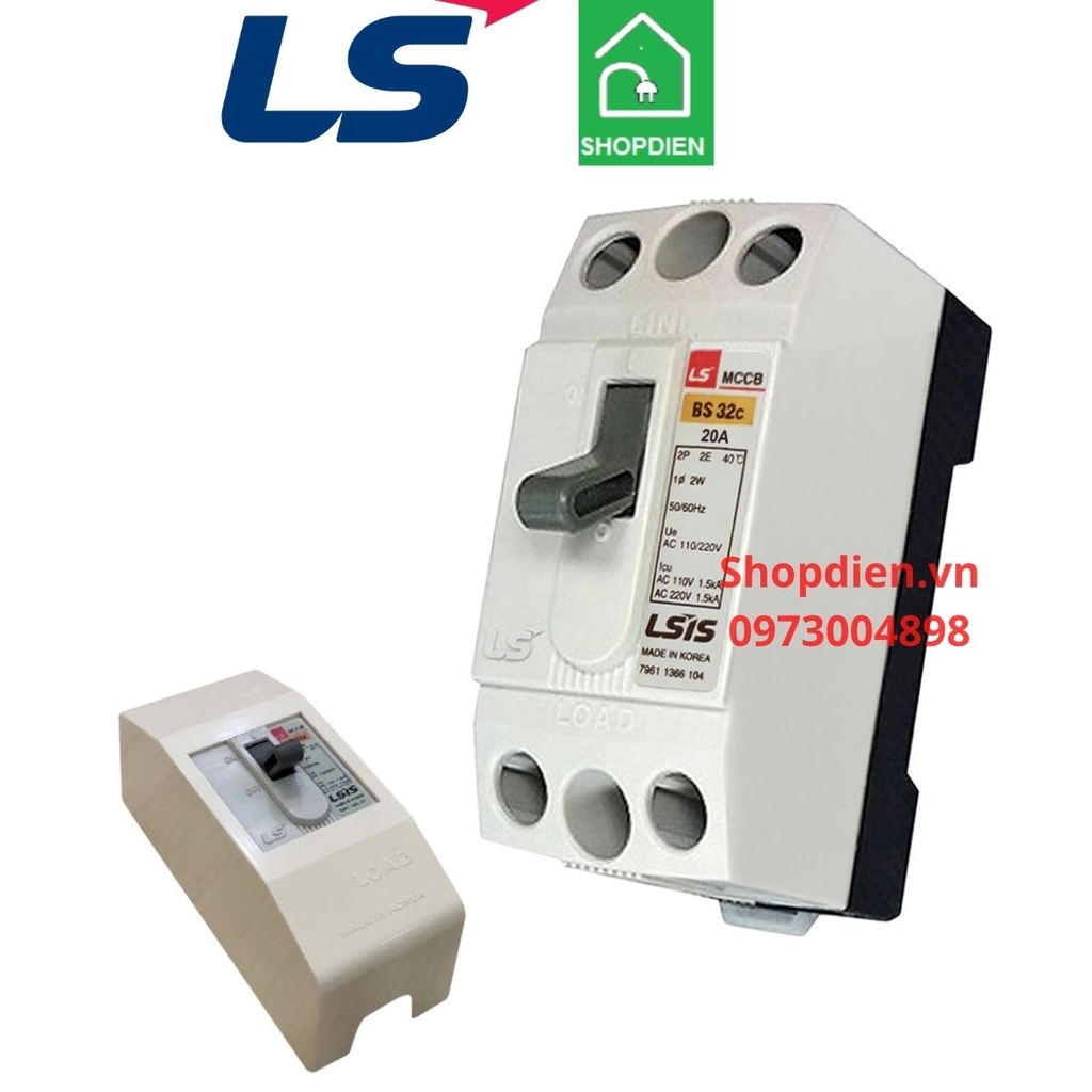 BS32C LS MCCB 2P 20A 1.5KA Aptomat Cầu dao tự động có vỏ