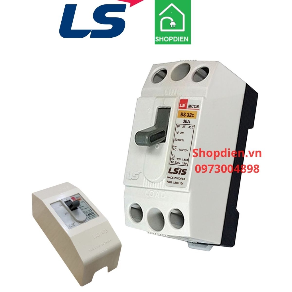 BS32C LS MCCB 2P 30A 1.5KA Aptomat Cầu dao tự động có vỏ
