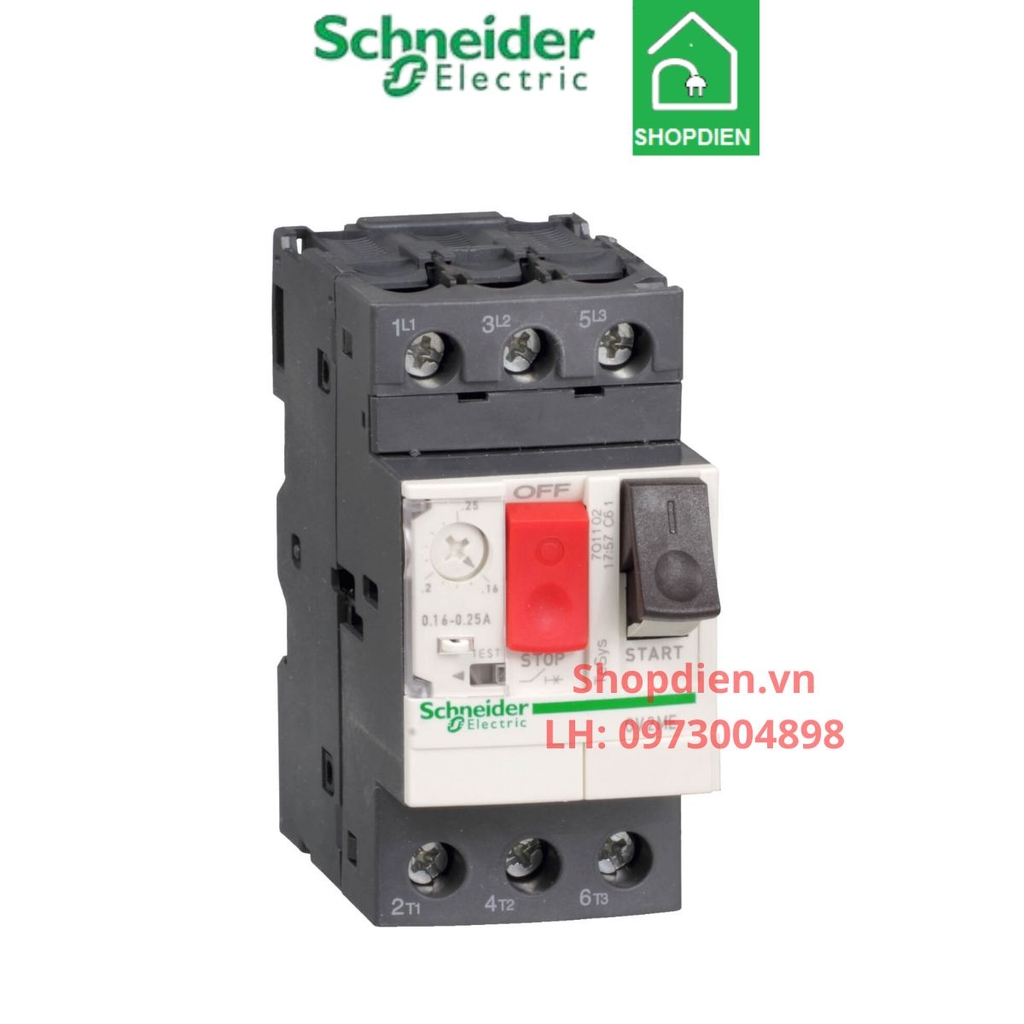 Aptomat CB bảo vệ động cơ loại từ nhiệt Schneider GV2ME16