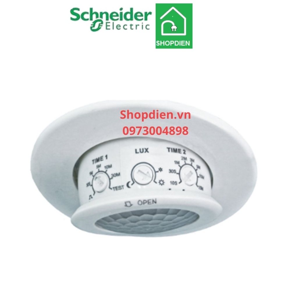Cảm biến chuyển động hồng ngoại mini Schneider CCT57P0003 2 kênh 1000W 360 độ